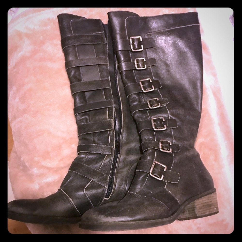 Leather boots